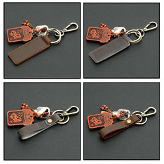 Unisex Leather Keyring Keychain Men's Women's Key Holder Key Cover