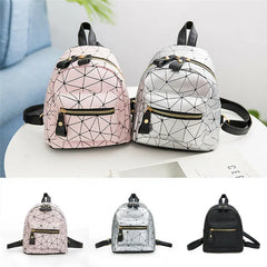Women Geometry PU Leather Backpack Mini Backpack Lot Girls