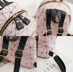 Women Geometry PU Leather Backpack Mini Backpack Lot Girls