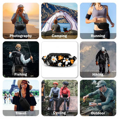 Daisy Print Unisex Running Waist pack Adjustable Chest Bags Zipper