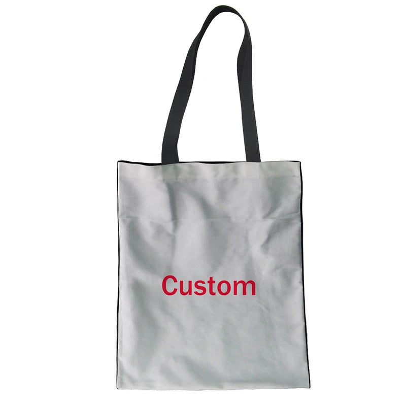 Cat Print Canvas Handbag Female Shopping Bag