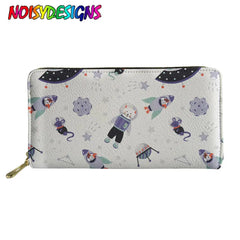 Rocket Moon Star in Space Ladies Long Cluth Party Money Bag
