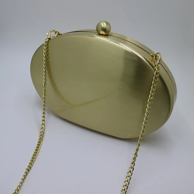 Metal Box Clutches Evening Bags Party Prom Bronze Silver
