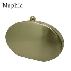 Metal Box Clutches Evening Bags Party Prom Bronze Silver