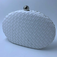 Oval Shape Knitting Box Case Clutch Evening Bag Pink Drop