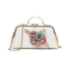 Flower Metallic Shoulder Bag for Women