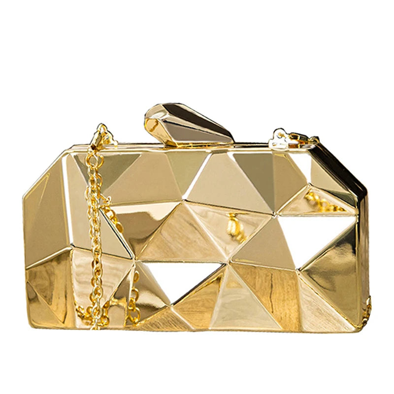 Acrylic Box Clutch Evening Bag Elegant Chain Handbag for Party