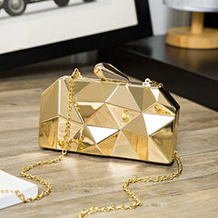 Acrylic Box Clutch Evening Bag Elegant Chain Handbag for Party