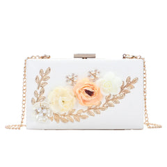 Floral Chains Clutch Bag Evening Dinner Party Makeup Bag