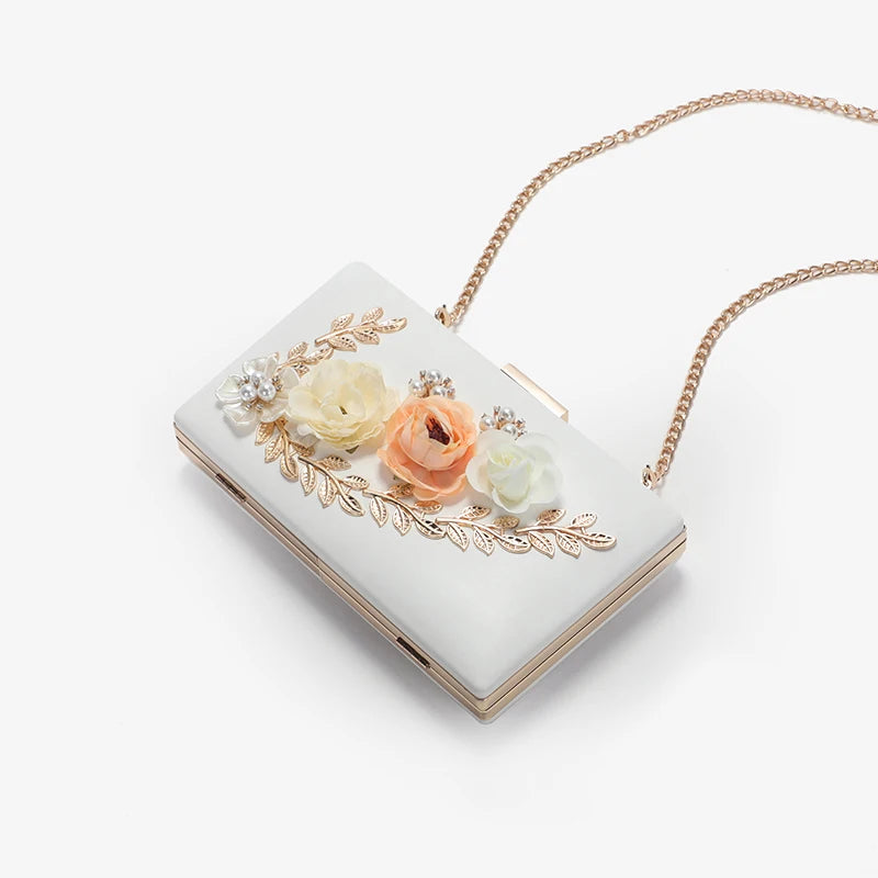Floral Chains Clutch Bag Evening Dinner Party Makeup Bag