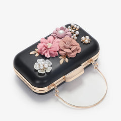 Women Flower Chain Wedding Clutch Pouch