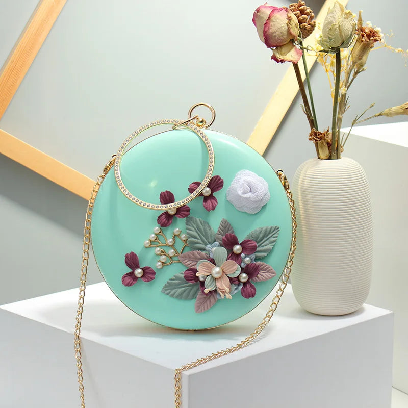 Flower Chains Shoulder Bags Lady Style Dinner Clutch