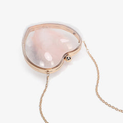 Transparent Heart Box Clutch Chains Makeup Pouch