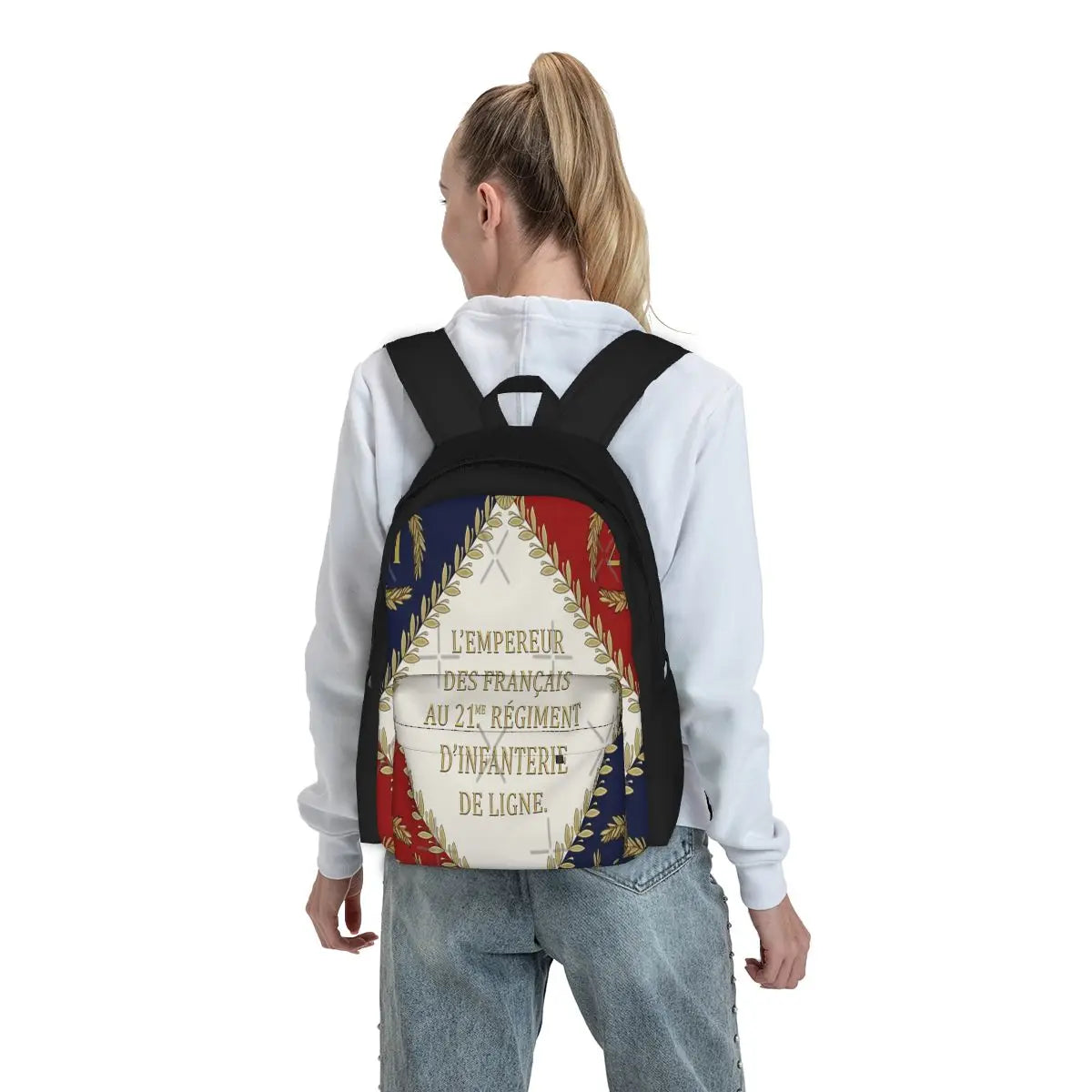 Napoleonic French Regimental Flag 2 Backpacks Men's Backpacks Bags For Women