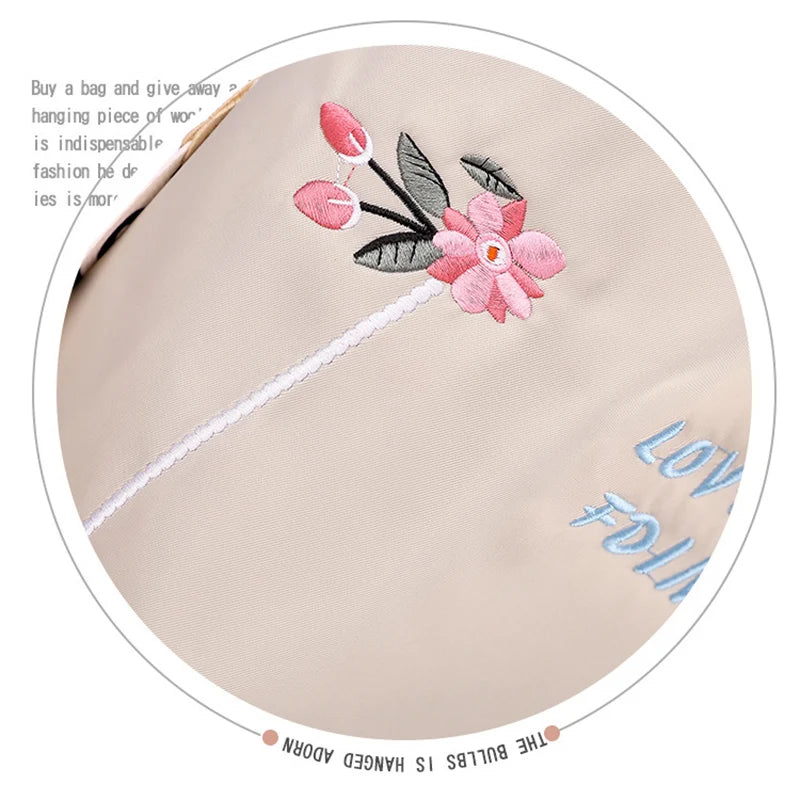 National Style 3D Embroidery Backpack Women's Anti-Splash Oxford Cloth