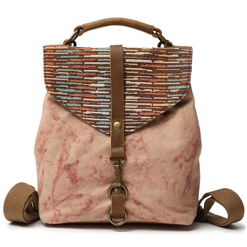 National Style Lady Backpack Women Casual Travel Rucksack