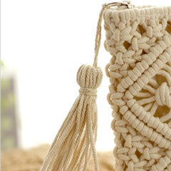National Style Straw Handbags Vintage Rattan Beach Bag Tote