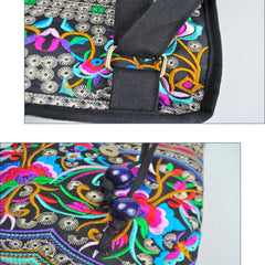 Boho Embroider Canvas Backpack Bag Travel Shoulder Bag