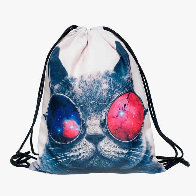 Women Canvas Drawstring Backpack Vintage College Students School Bagpack