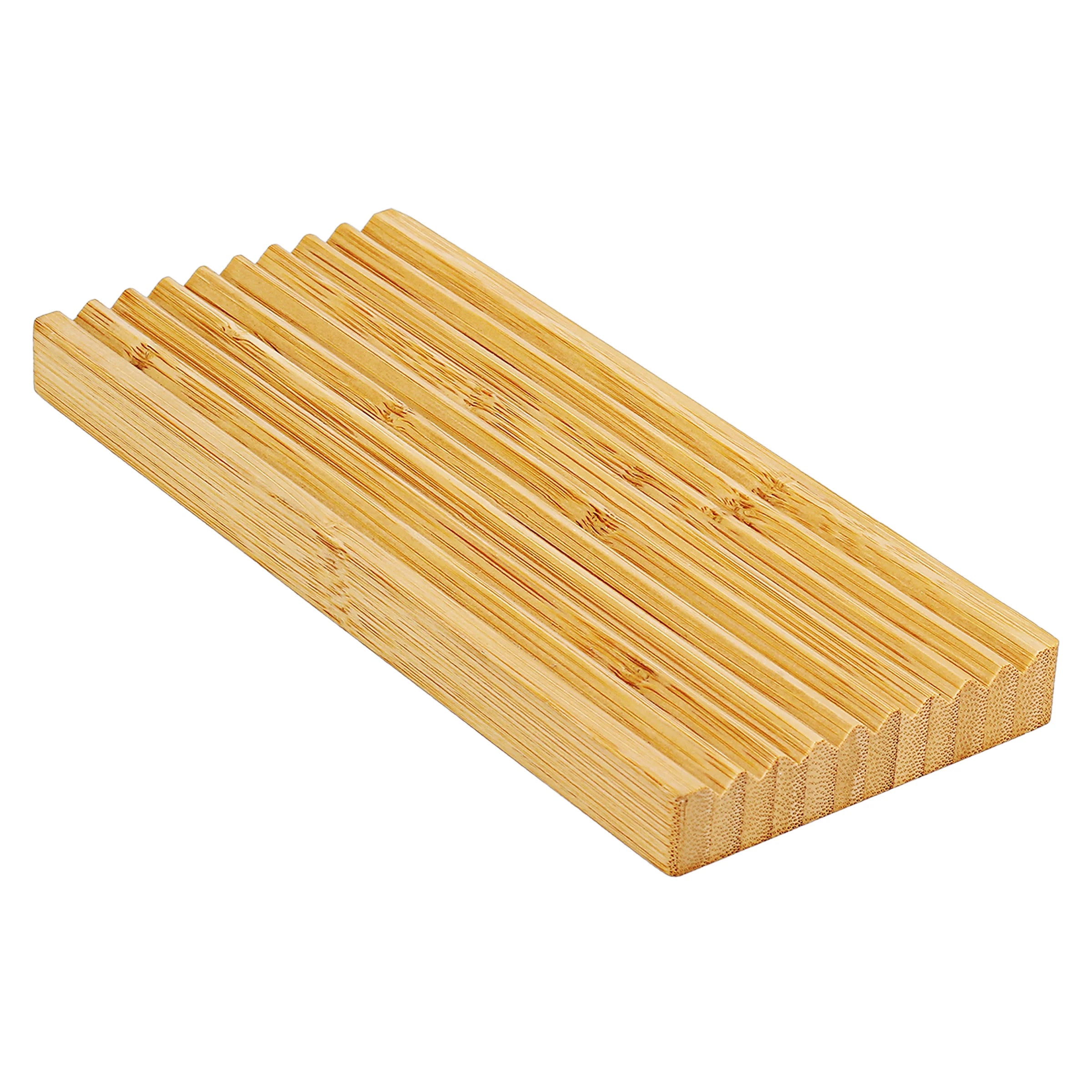 Bamboo Soap Dish Holder Storage Rack Plate Box Container Portable