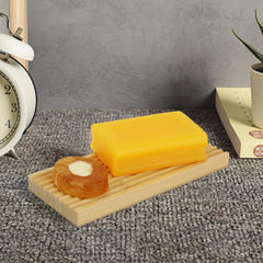 Bamboo Soap Dish Holder Storage Rack Plate Box Container Portable