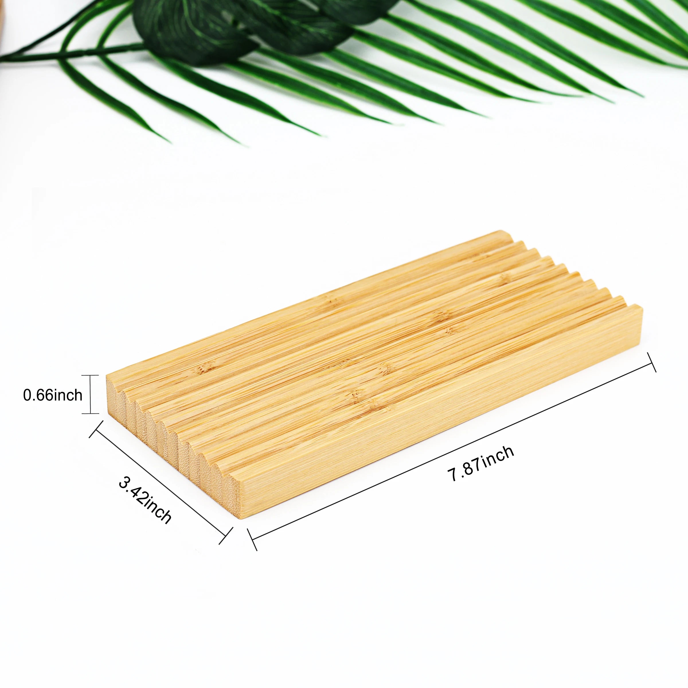Bamboo Soap Dish Holder Storage Rack Plate Box Container Portable
