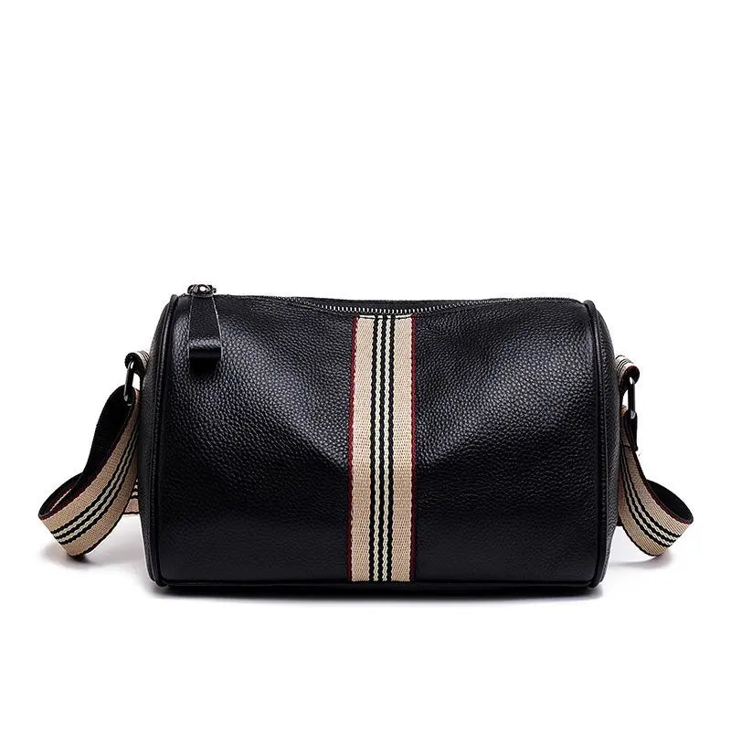 Cowhide Leather Women Messenger Bag Solid Female Shoulder Crossbody Bags