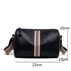 Cowhide Leather Women Messenger Bag Solid Female Shoulder Crossbody Bags
