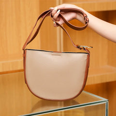 Soft Cow Leather Bucket Handbag Women Shoulder Crossbody Bag