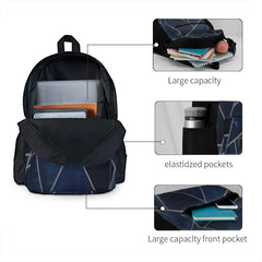 Navy & Grey Geo Backpacks Eco Friendly Backpack