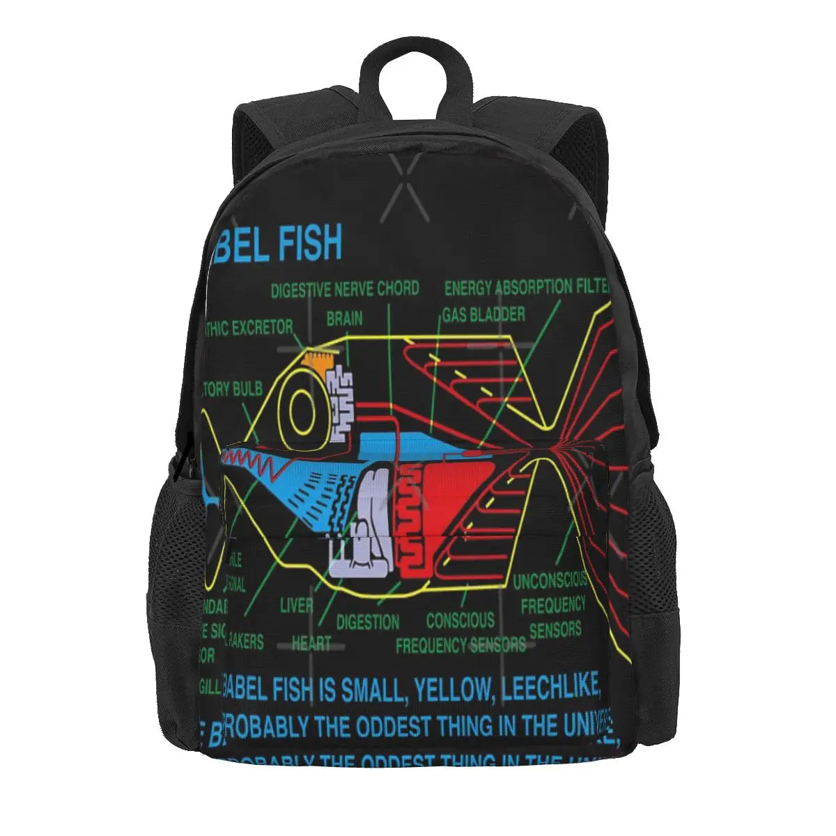 Ndvh Babel Fish H2G2 Backpacks Men's Backpacks Bags For Women
