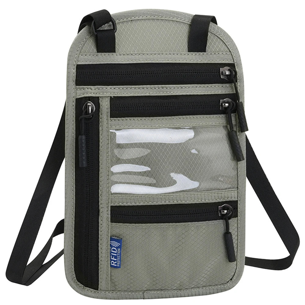 RFID Blocking Neck Pouch Passport Holder for Safe Travel