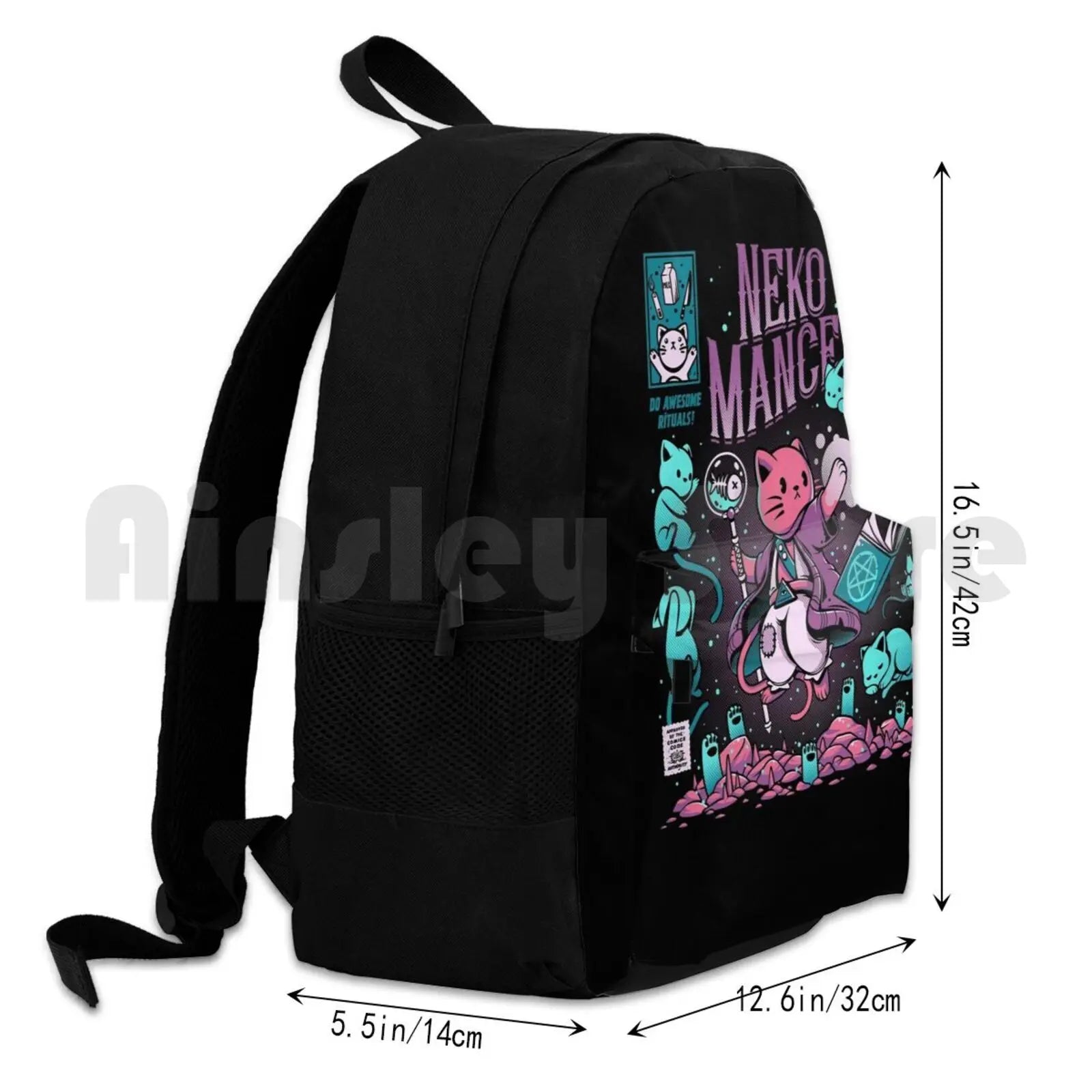 Nekomancer Outdoor Hiking Backpack Waterproof Camping Travel Cats Kitty Comics