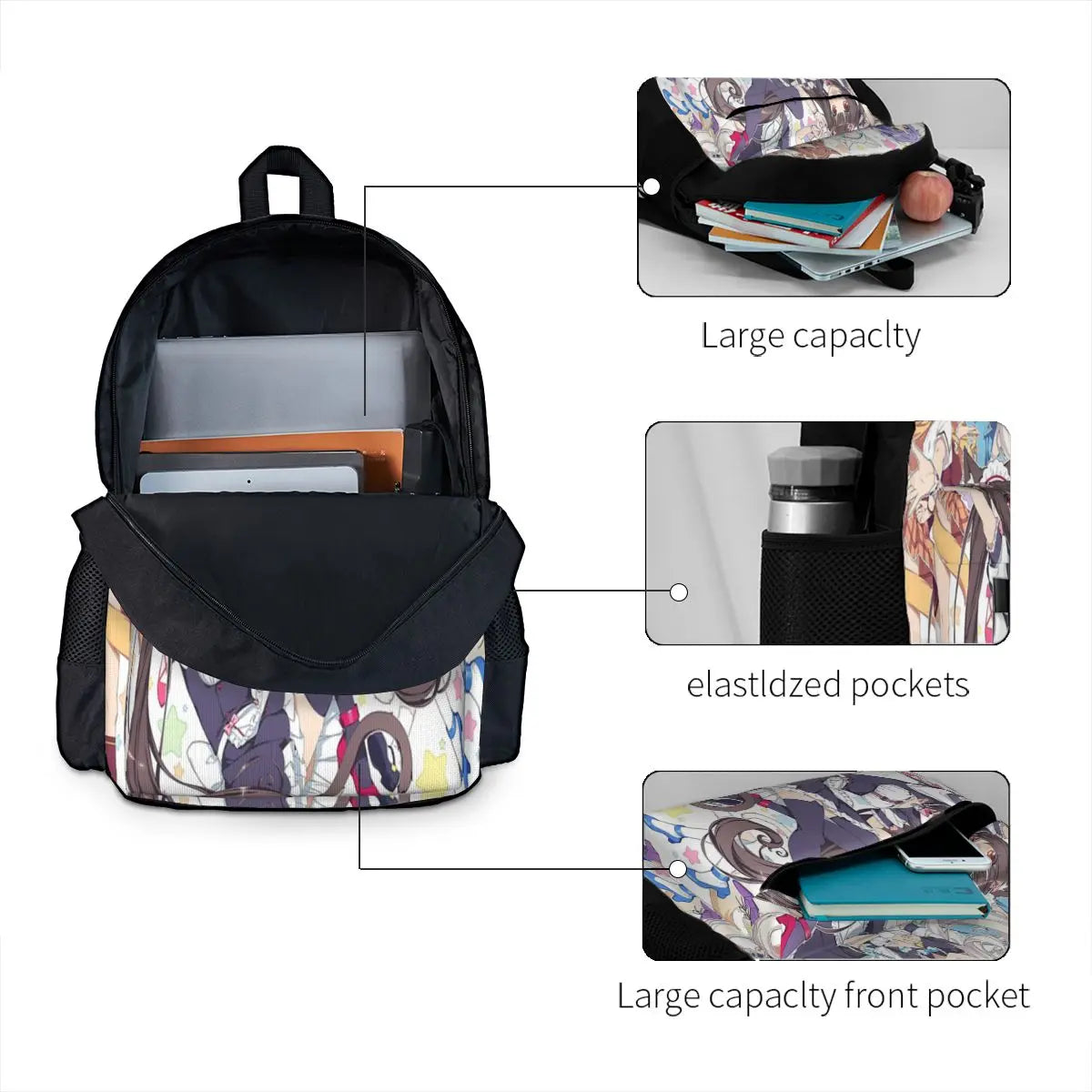 Nekopara 3 Manga Personalised Backpacks Men's and Women's Bags