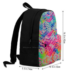 Neon Pattern Travel Laptop School Backpack Tie Dye