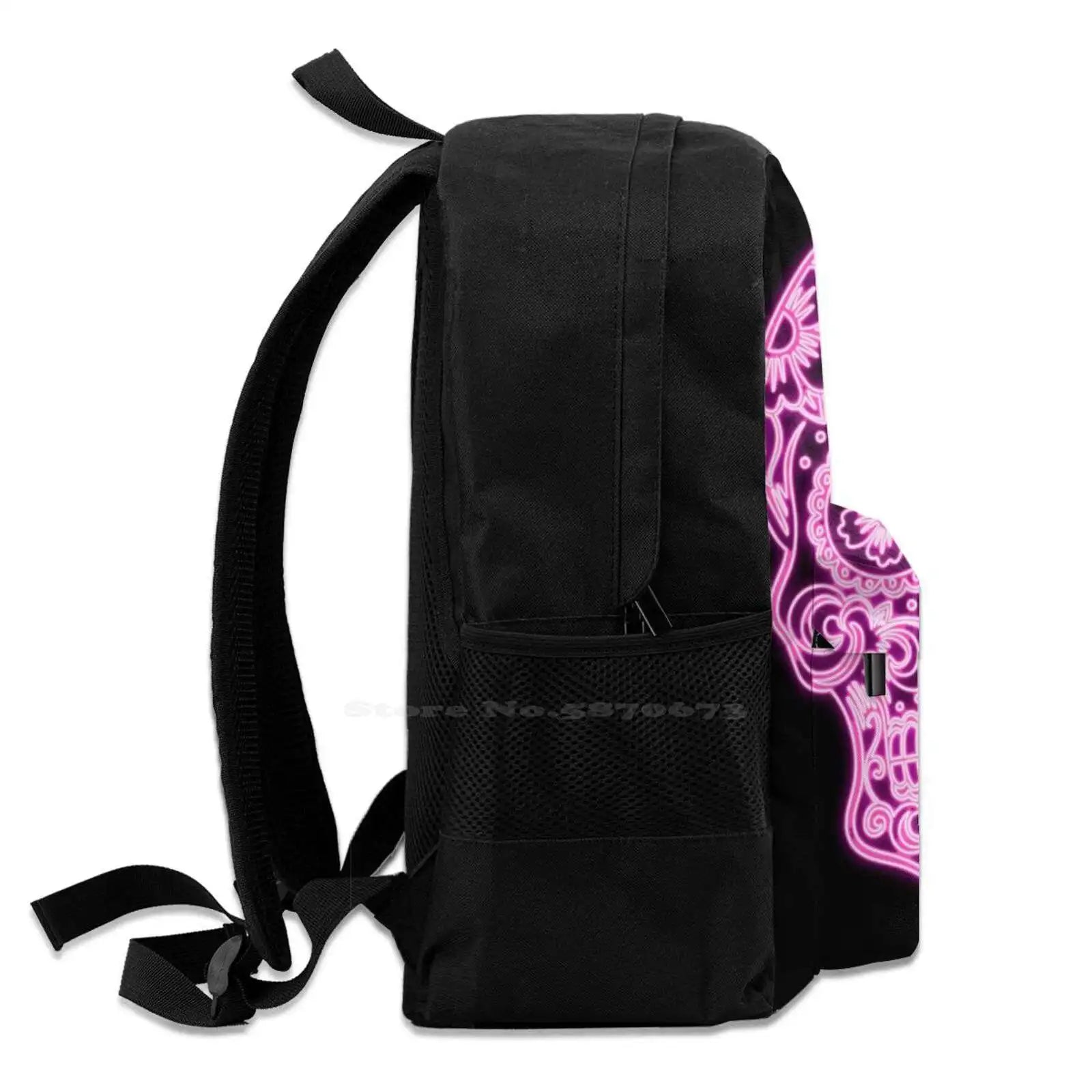 Neon Skull Travel Backpack Bag