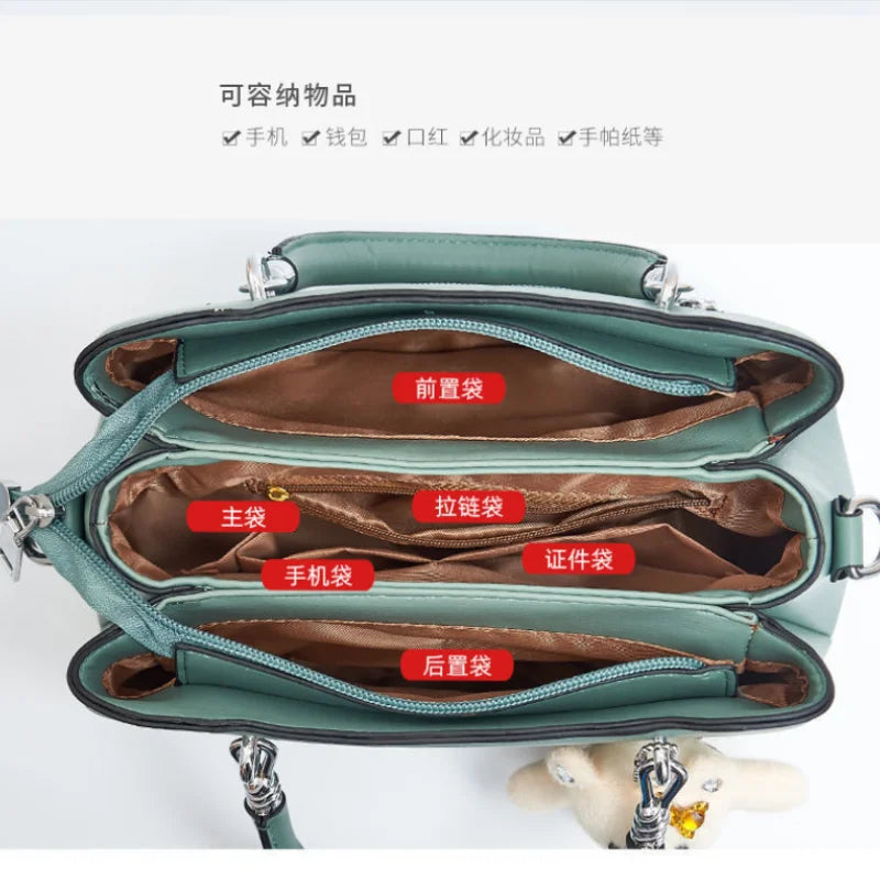 High-quality Three-layer Messenger Shoulder Bag for Women