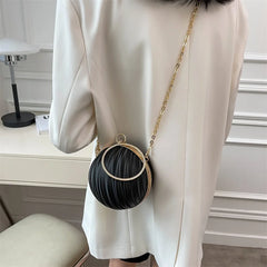 Spherical Handbag Chain Messenger Bag for Women