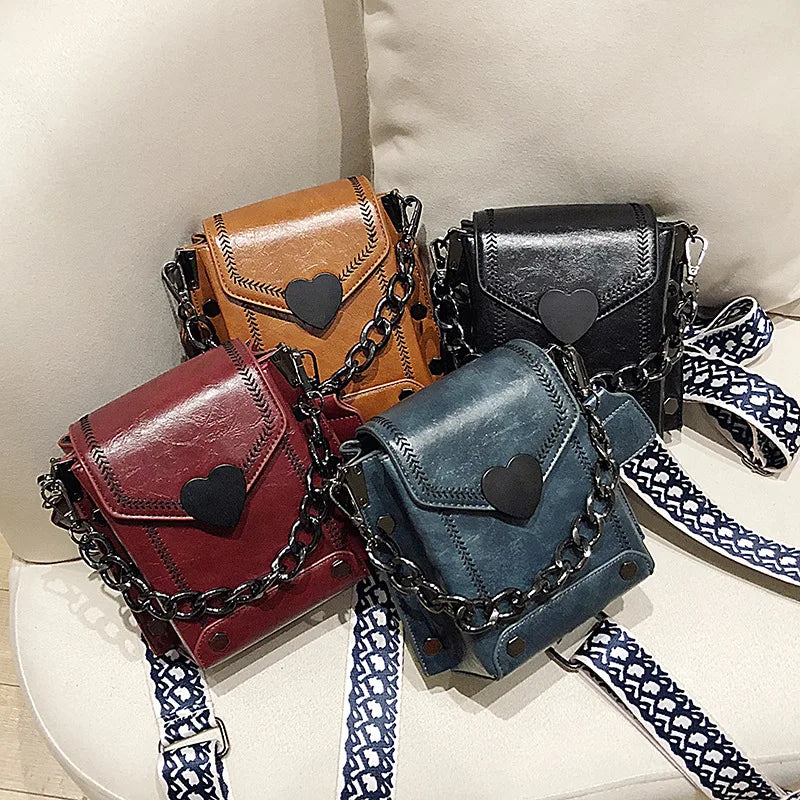 Wild Texture Messenger Bag with Wide Shoulder Strap