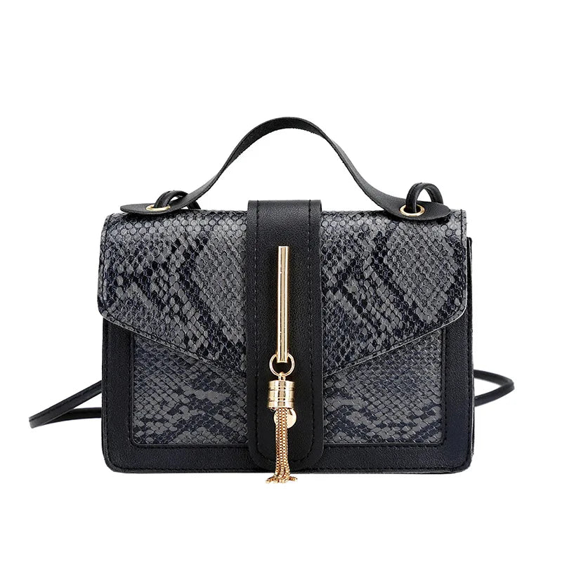 Snake Pattern Pendant Women's Shoulder Bag Hand Bag Single Shoulder Cross Bag