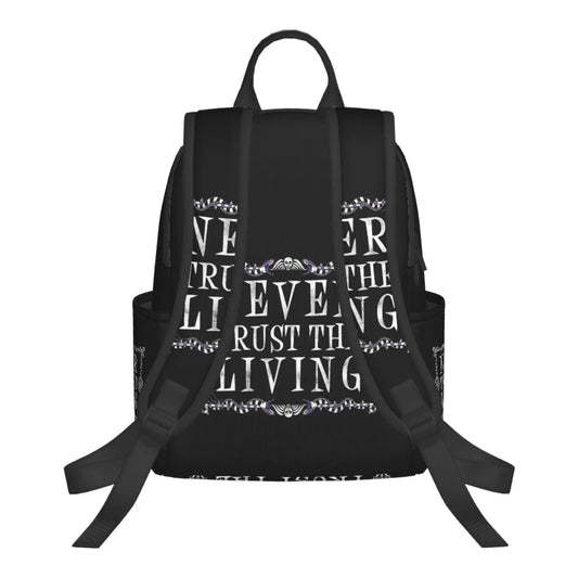 Never Trust The Living Travel Bag Lightweight Student Backpack