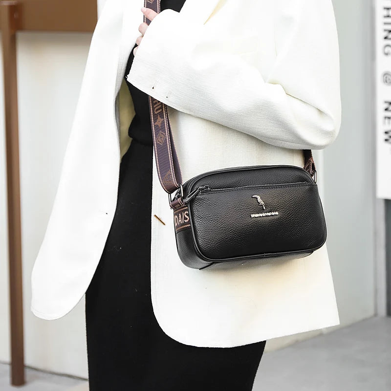 Small Shoulder Bags For Women Solid Wide Strap Crossbody Bag