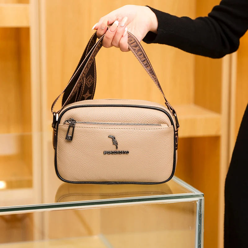 Small Shoulder Bags For Women Solid Wide Strap Crossbody Bag