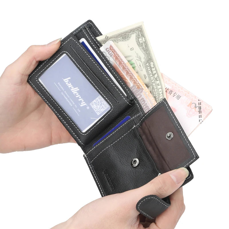 High Quality Real Cowhide Men Wallet Short Wallets