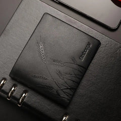 Genuine Leather Bifold Wallet Men Purses