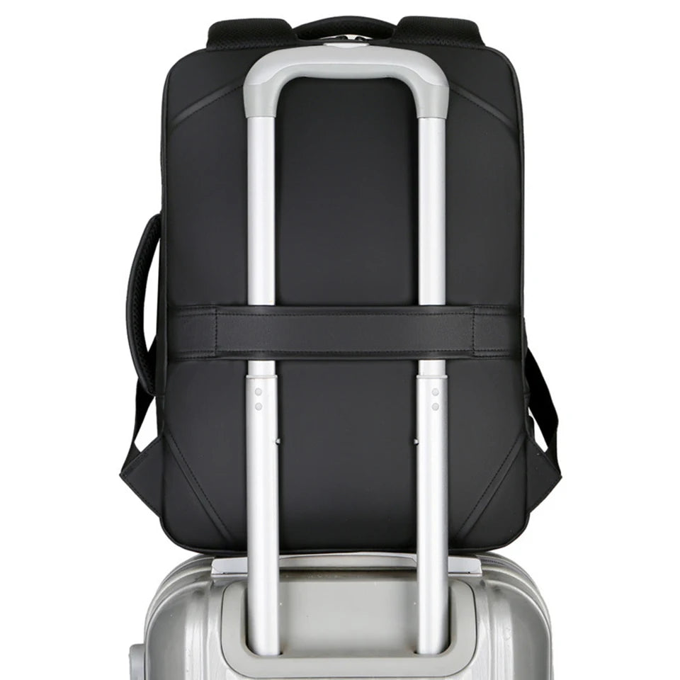 15.6in Laptop Backpack Men's Business Waterproof Bag USB Charging