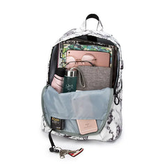 15.6 inch Travel Marble Large Backpack Women USB School Backpack