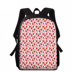 Sweet Strawberry Pattern Kids School Bag 15inch