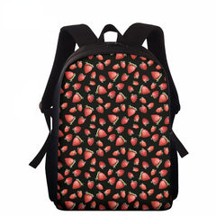 Sweet Strawberry Pattern Kids School Bag 15inch