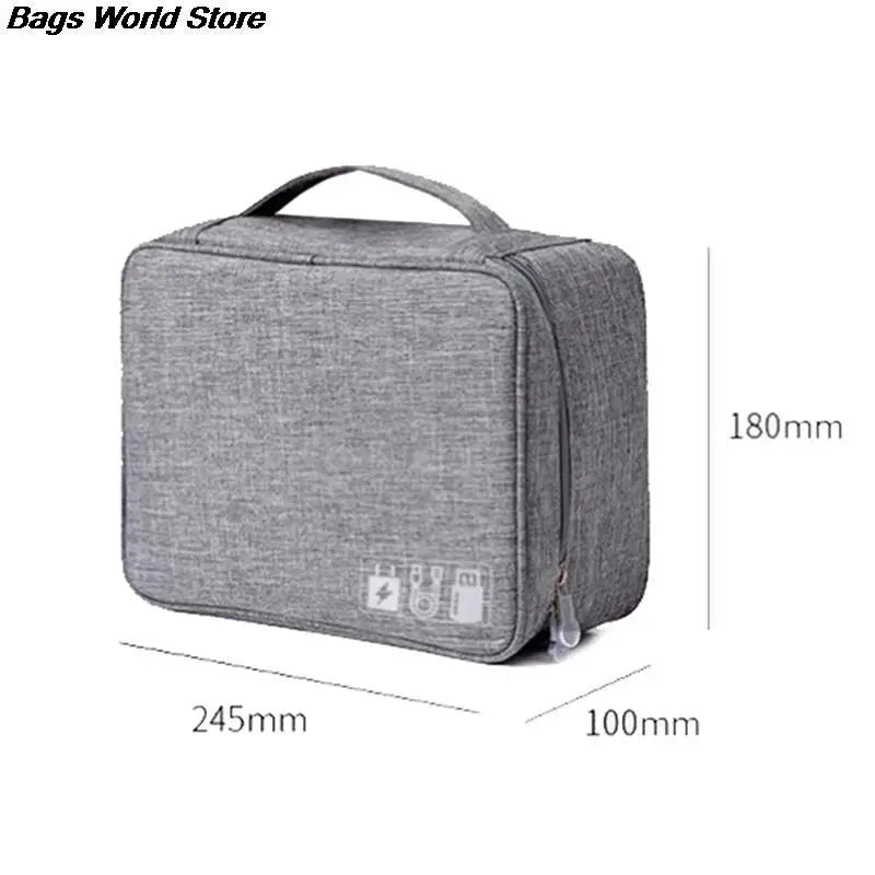 Travel Cable Organizer Case with Adjustable Divides